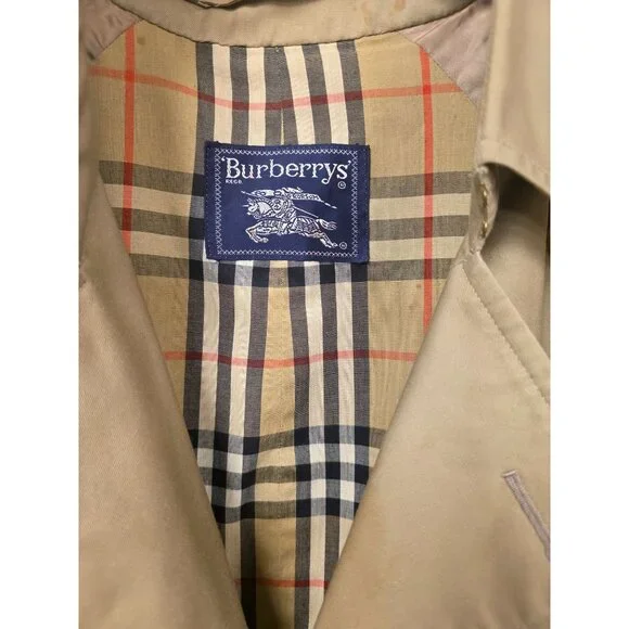 Burberrys Burberry Women's Authentic Vintage Tan Trench Coat Nova Check 38S - Picture 2 of 16